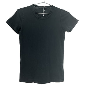 Jenni Kayne Essential Black Cotton Slim Tee Size XS