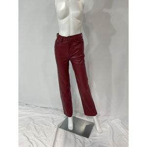 Pistola 'Cassie' Red Fax Leather Super High Rise Straight Pant Size 24