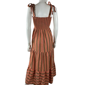 Xirena Striped Terracotta Lorraine Midi Dress Size S