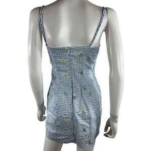 Majorelle Gingham Light Blue Pearson Mini Dress Size XS