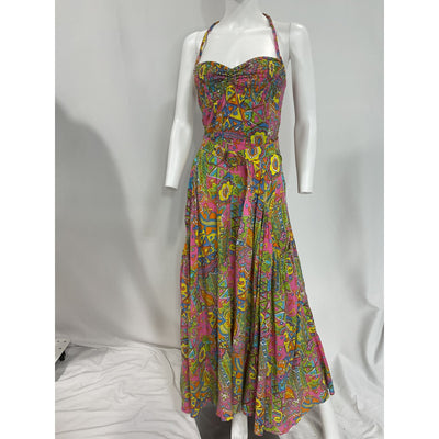 Swf 'Halter' Pink Viscose Blend Dress Size L