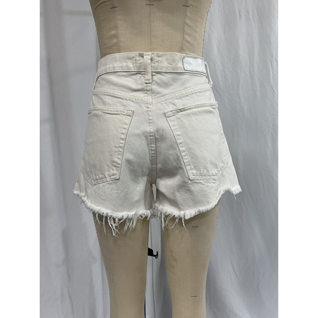 Re/Done 'Originals' White 90s Low Slung Denim Jean Short Size 26