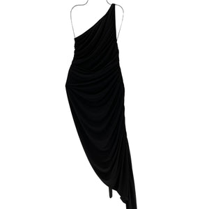 Norma Kamali Draped Black Diana One Shoulder Gown Size S