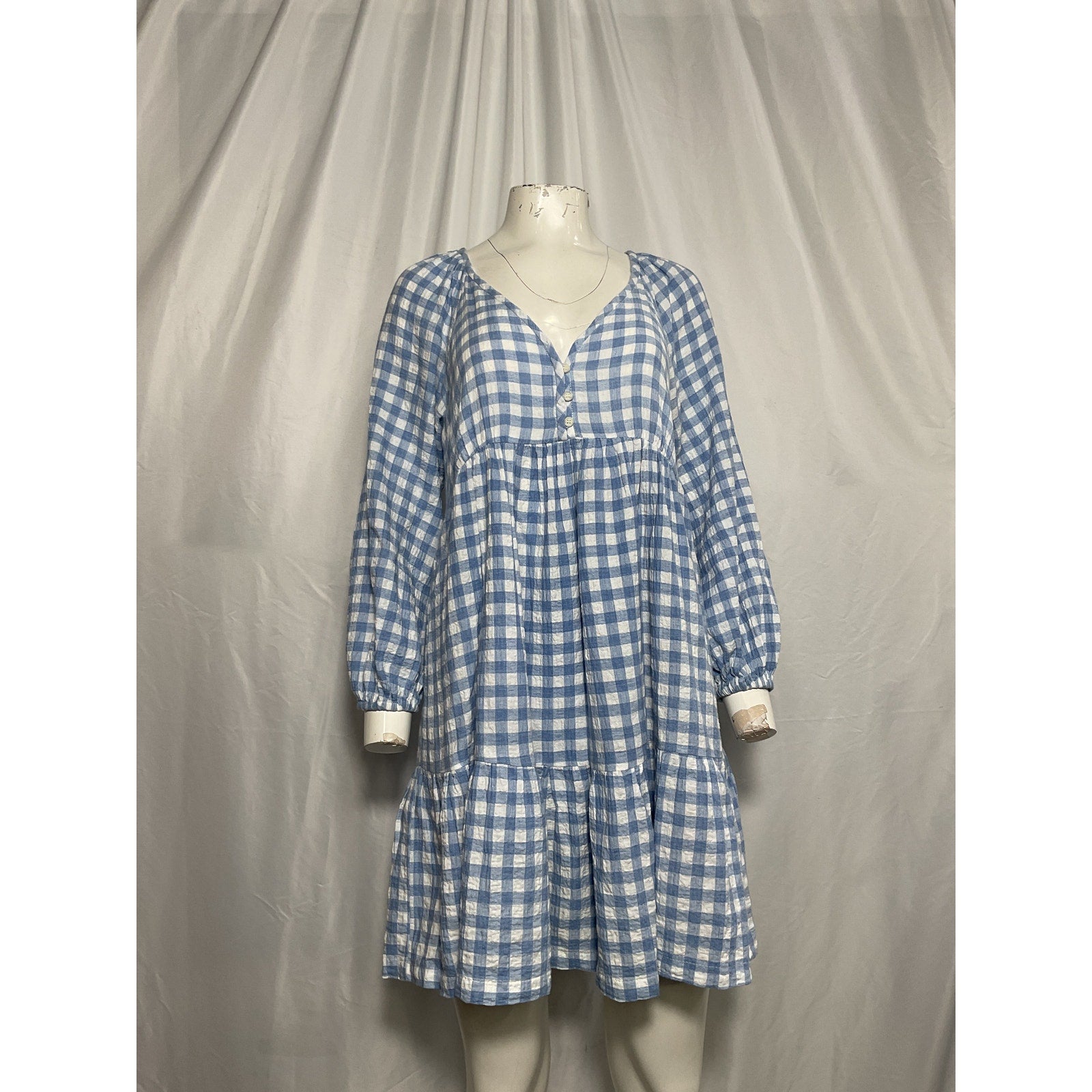Hatch 'The Kelsey' Blue Ballon Sleeve Dress Size 0