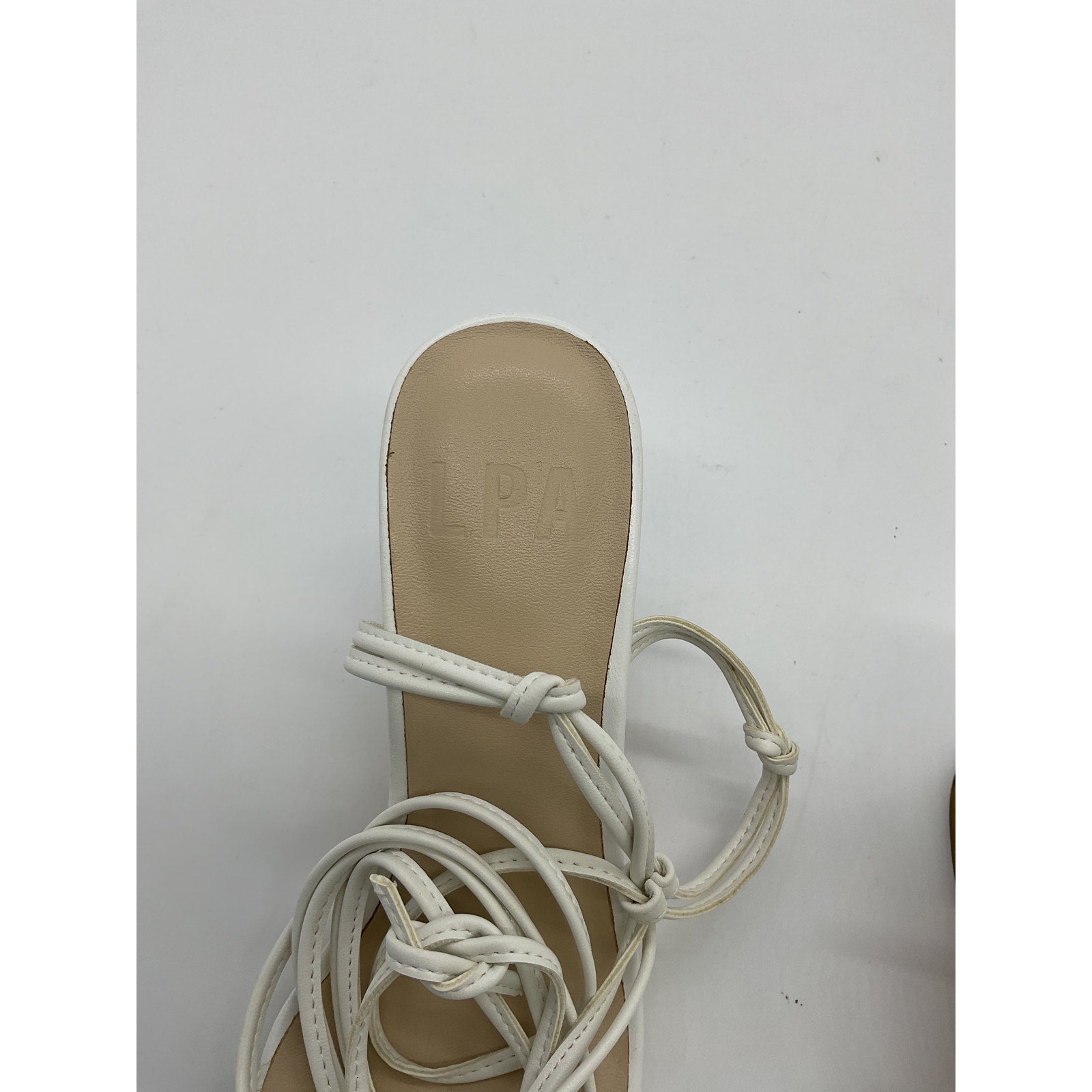 Lpa 'Nicolo' White Leather Heel Size 6