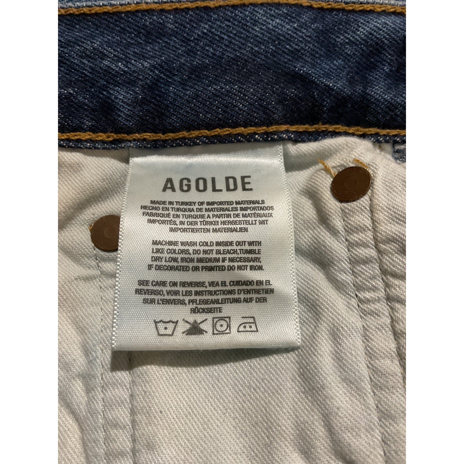 Agolde 90'S Blue Cotton Pinch Waist Denim Jean Size 23