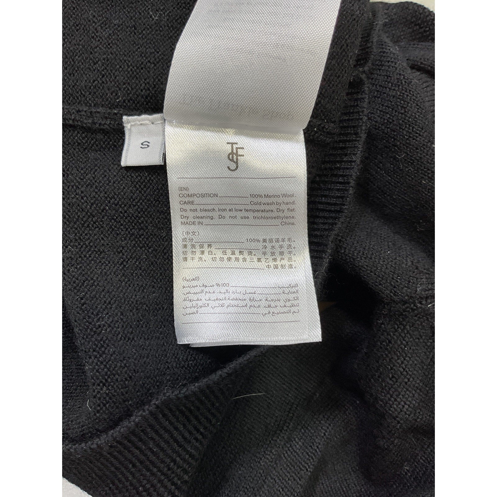 The Frankie Shop 'Eve' Black Merino Wool Merino Wool Turtleneck Sweater Size S