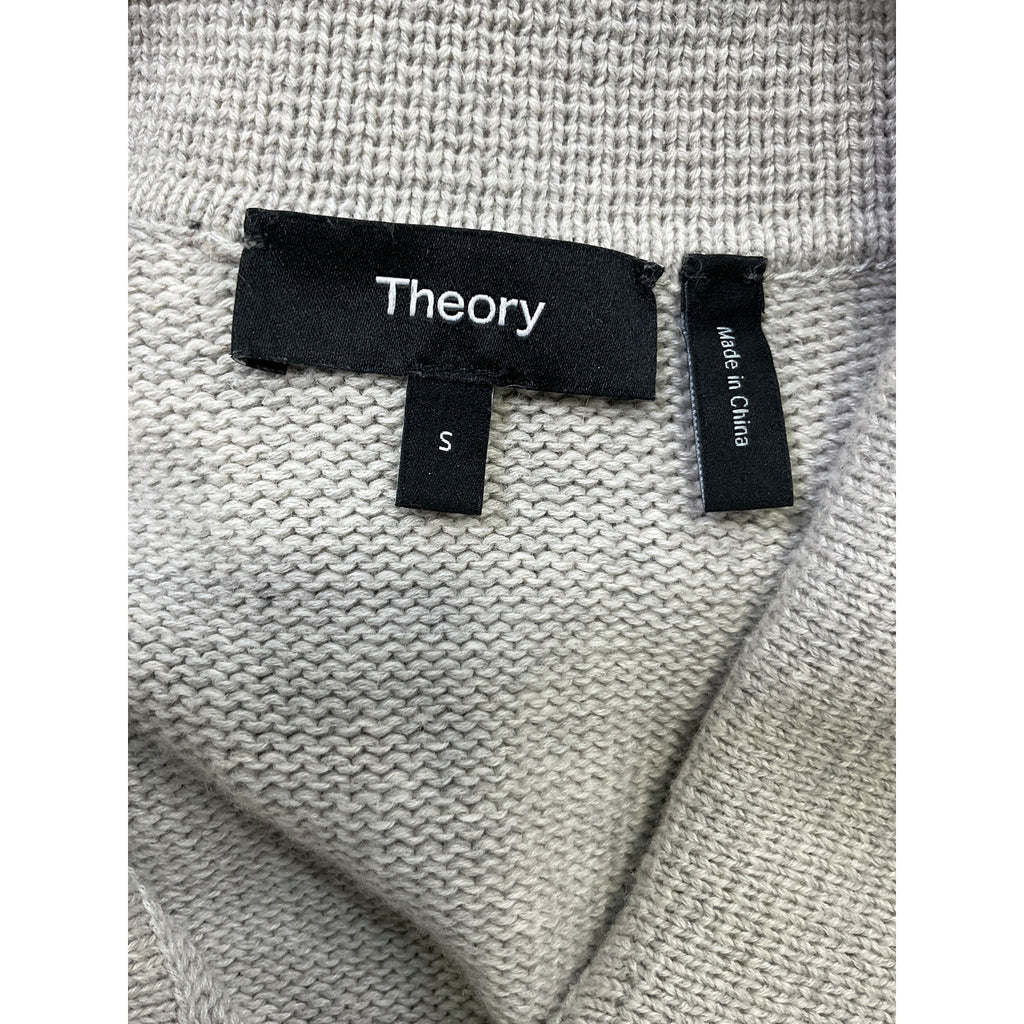 Theory Cotton-Cashmere Grey Cotton Cardigan Size S