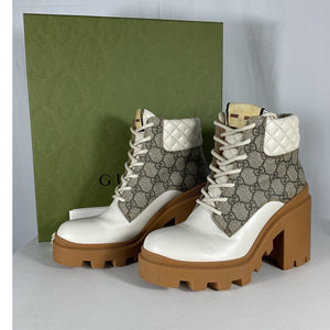 Gucci Monogram GG Ankle Boots Size 37 IT / US 7