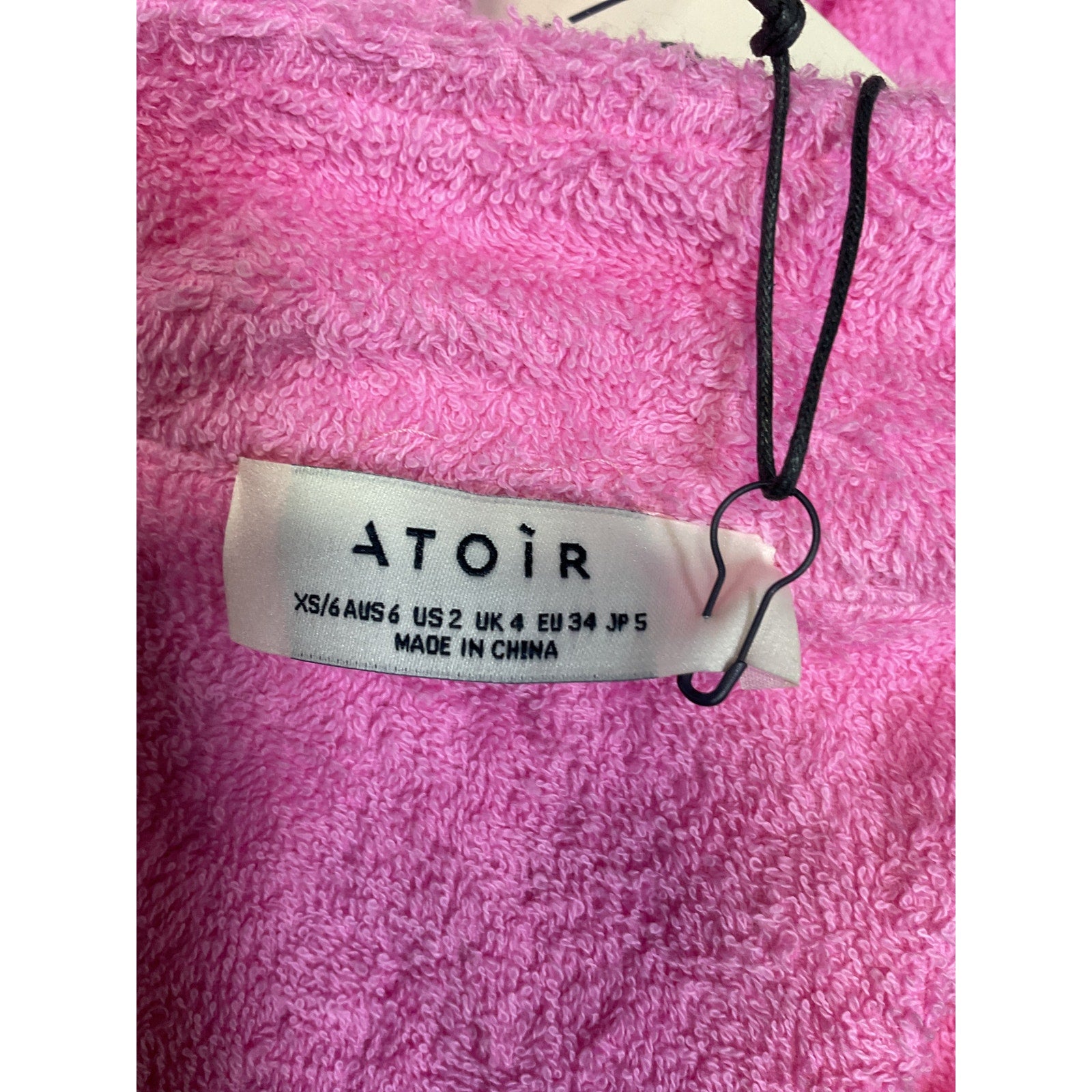 Atoir 'The Nikko' Pink French Terry Crop Sweatshirt Size XS - NWT