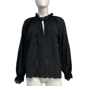 Ulla Johnson Eyelet Noir Alora Top Size 8