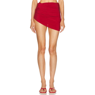 Jacquemus Draped Dark Red La Mini skirt Size S