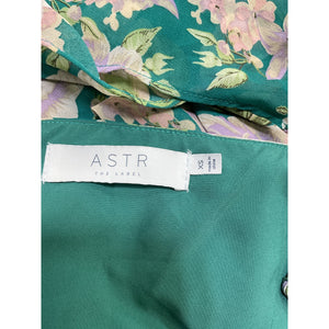 Astr The Label 'Emmylou' Green One Shoulder Chiffon Dress Size XS