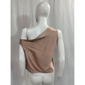 The Sei For Fwrd Pink Off Shoulder Satin Asymmetrical Cowl Top Size 2