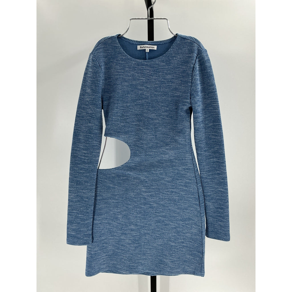 Reformation 'Tracey' Blue Polyester Dress Size XS
