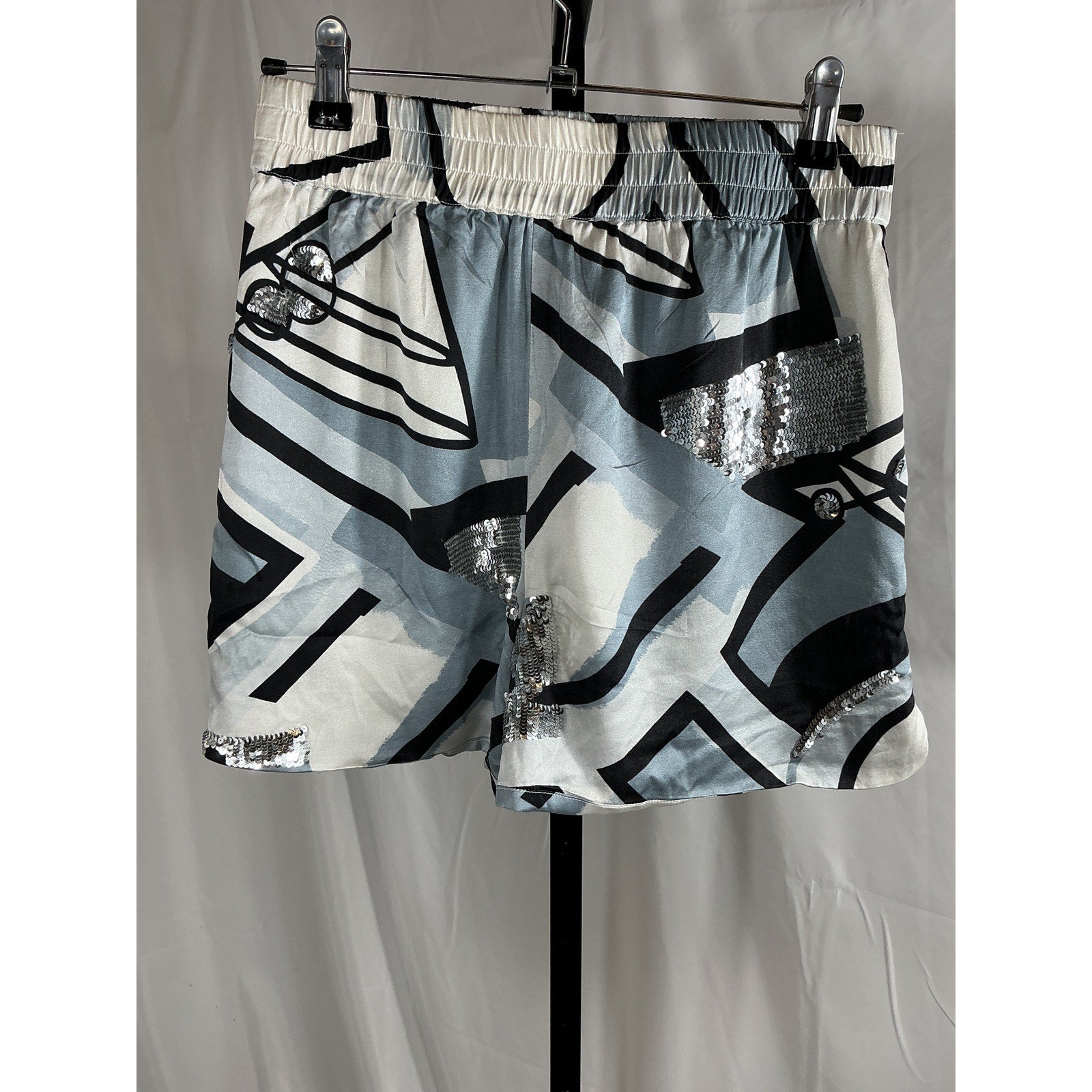 Retrofete 'Mackenzie' Black Silk Shorts Size S