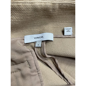 Vince 'Sculptural' Beige Cotton Panama Short Size 8