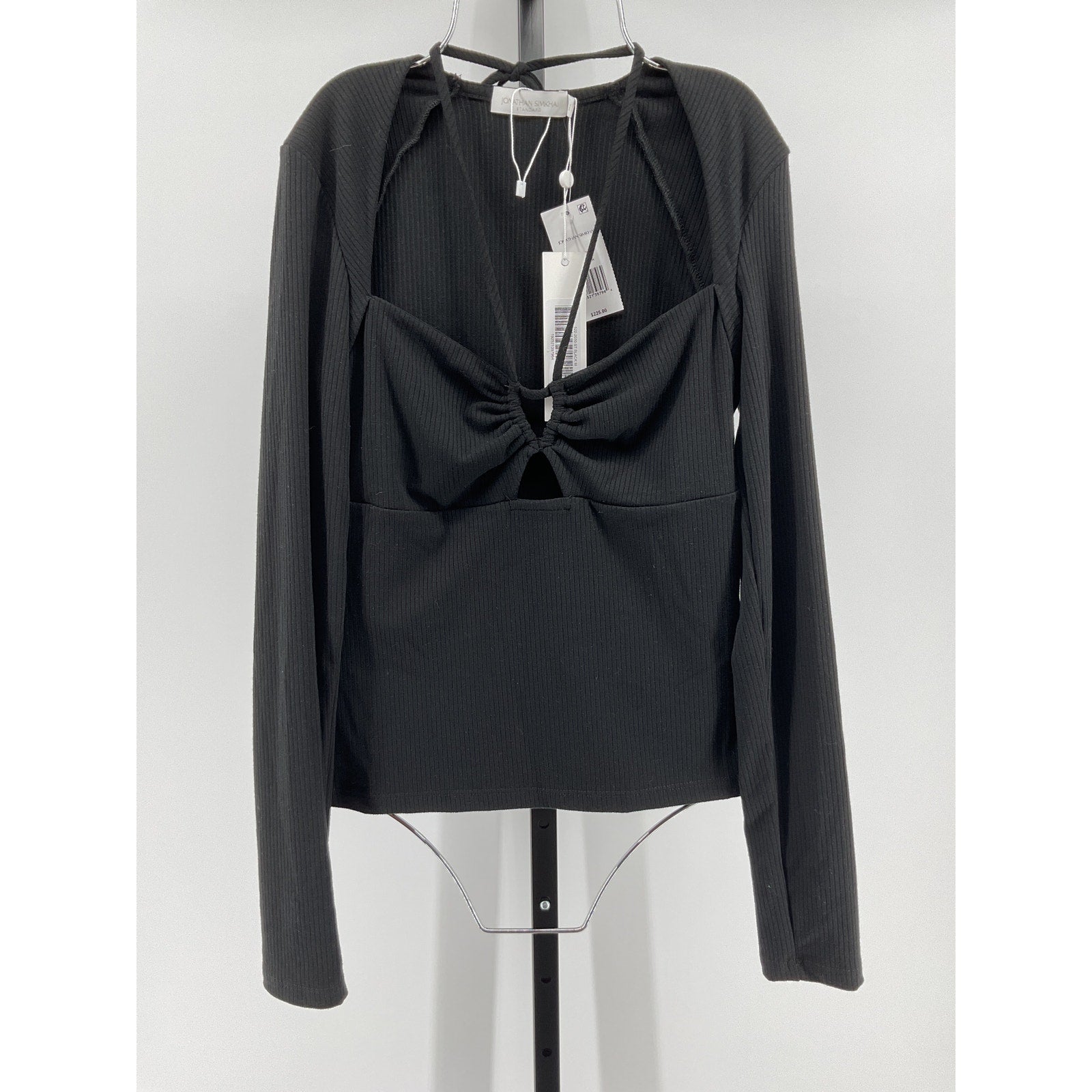 Jonathan Simkhai 'Merritt' Black Spandex Long Sleeve Top Size M - NWT
