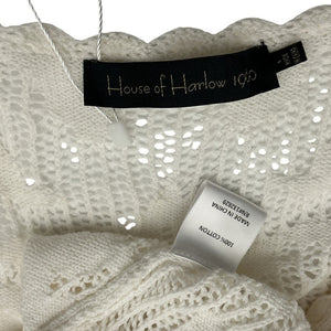 House Of Harlow 1960 Cropped White Kameli Pointelle Sweater Size S