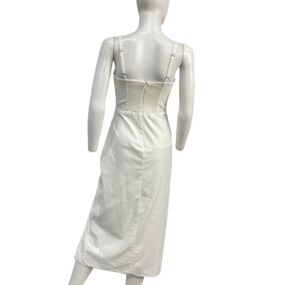 Reformation Ruched Cream Alfred Dress Size 4