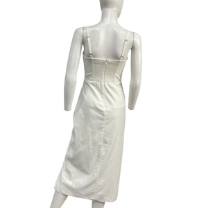 Reformation Ruched Cream Alfred Dress Size 4