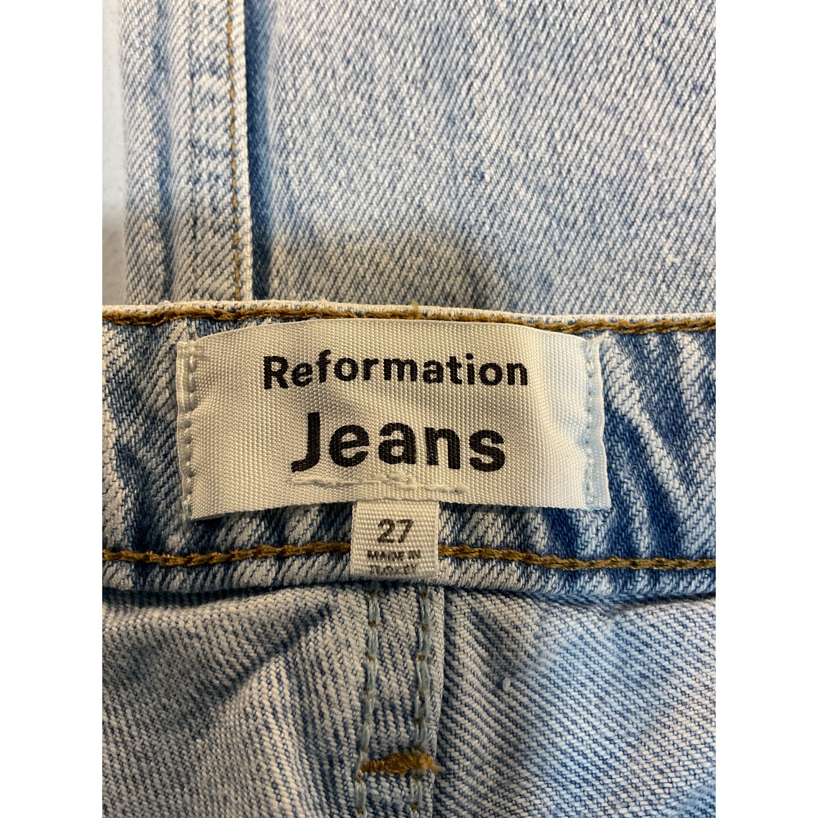 Reformation 'Cynthia' Blue High Rise Straight Denim Jeans Size 27