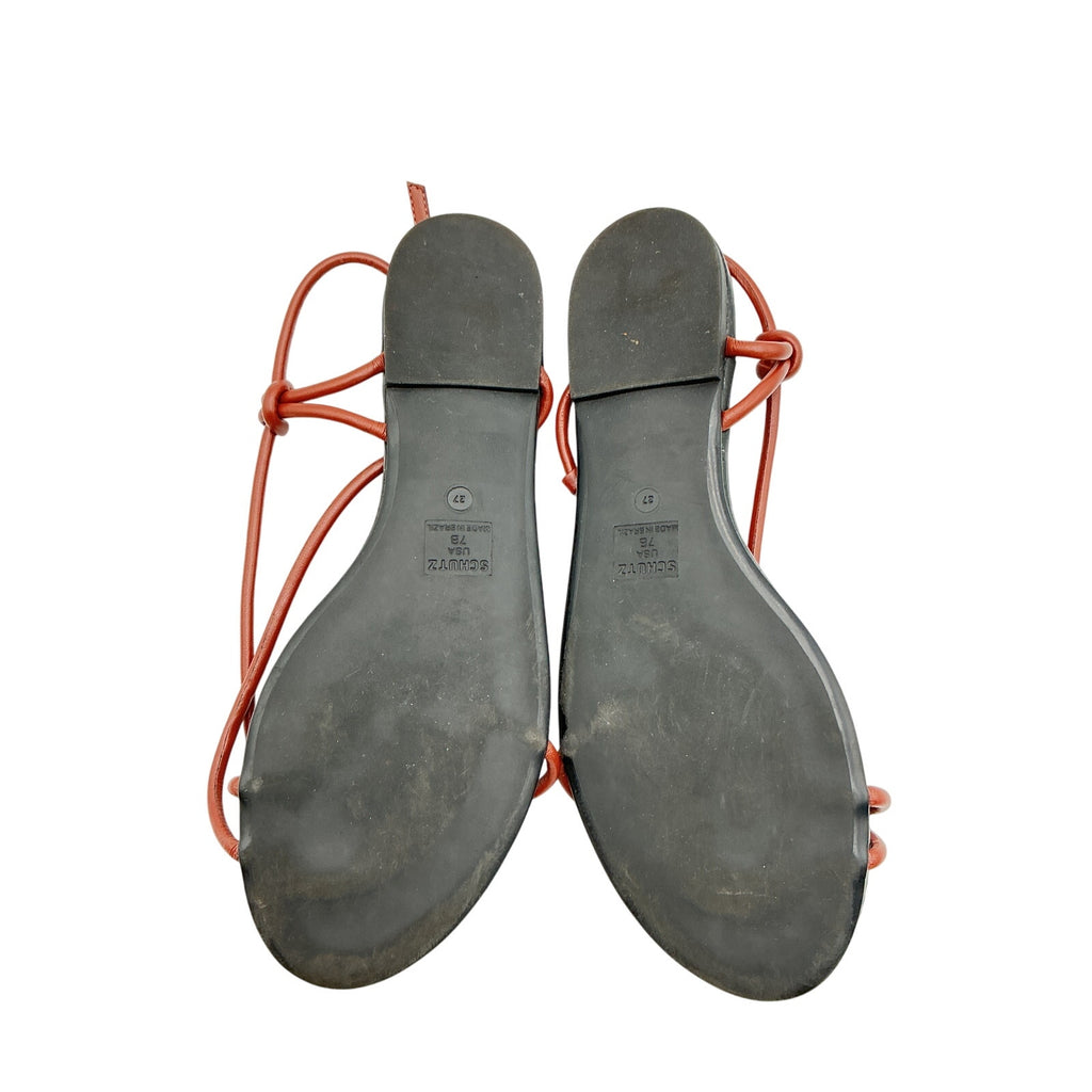 Schutz 'Malta' Black Flat Sandals Size 7