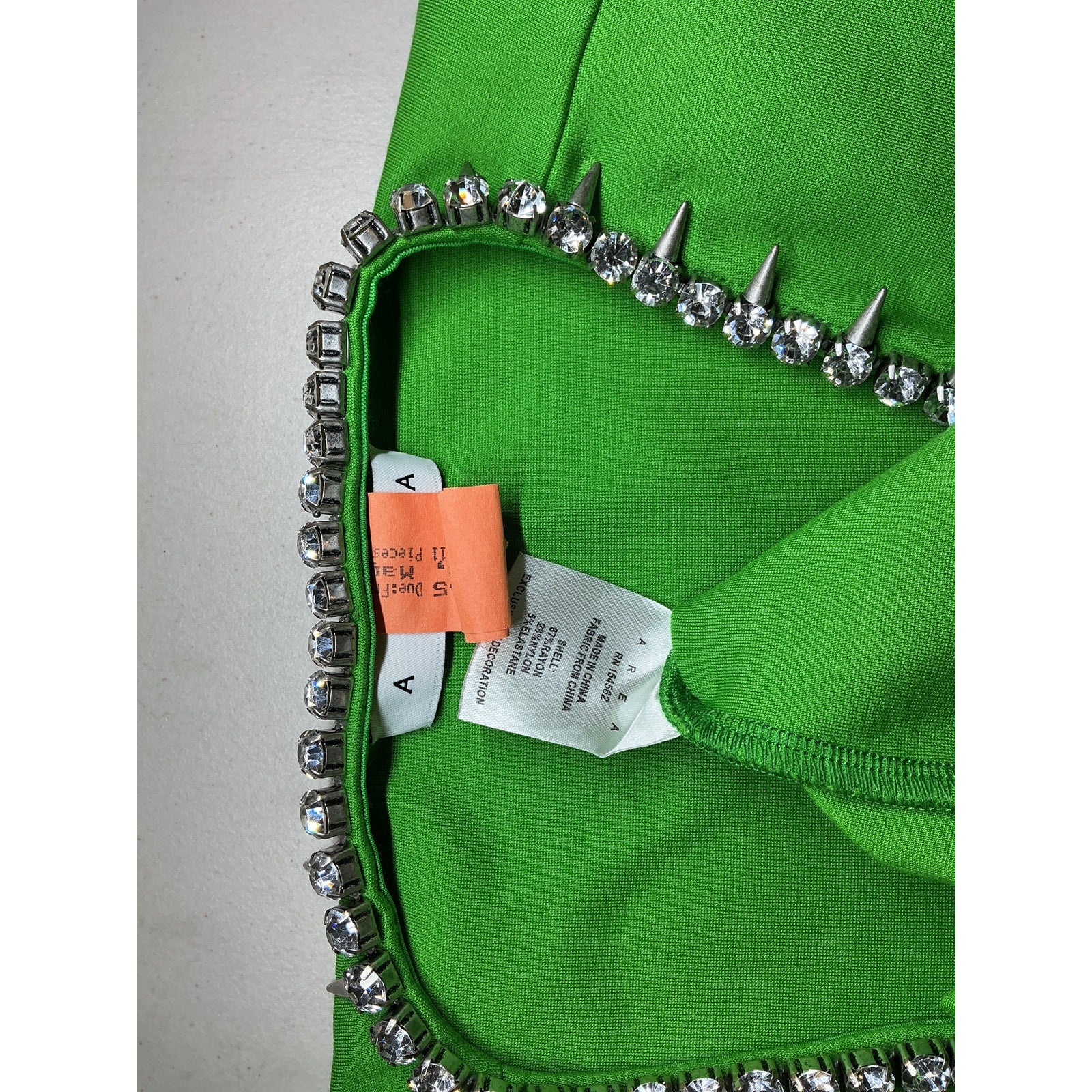 Area For Fwrd Crystal Green Rayon Bow V-Neck T-Shirt Dress Size XS