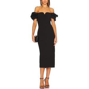 Elliatt Ruffled Black Creole Dress Size S