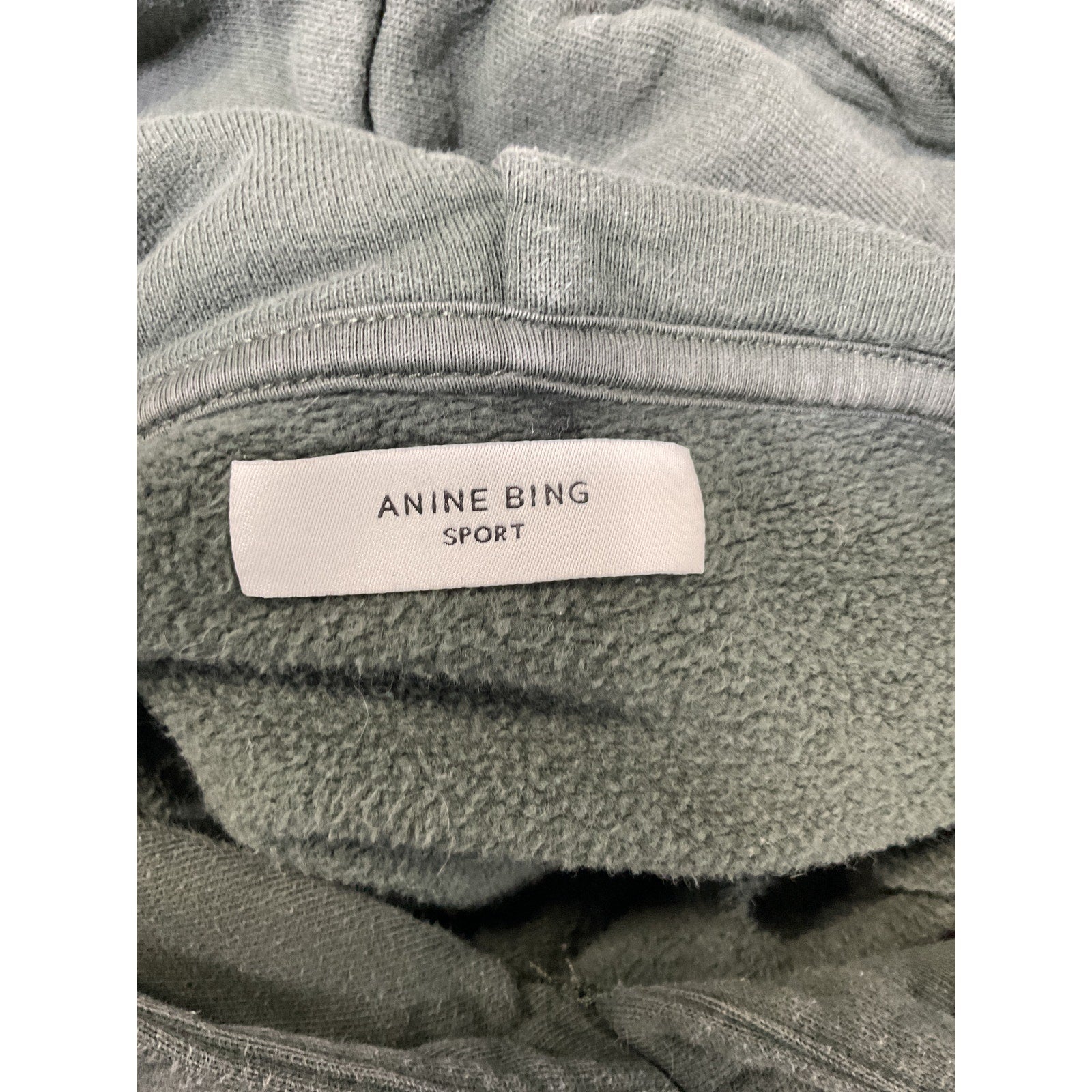 Anine Bing 'Sport Vincent' Green Logo Nyc Hoodie Size S