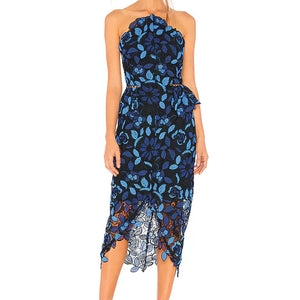 Elliatt Embroidered Blue Times Dress Size L
