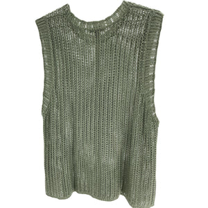 Rag & Bone Semisheer Sage Green Riley Knit Tank Top Size XL