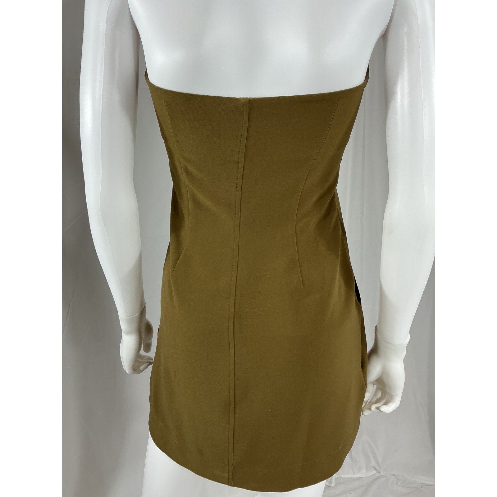 Paris Georgia 'Audrey' Green Polyester Strapless Stretch-Crepe Mini Dress Size XS