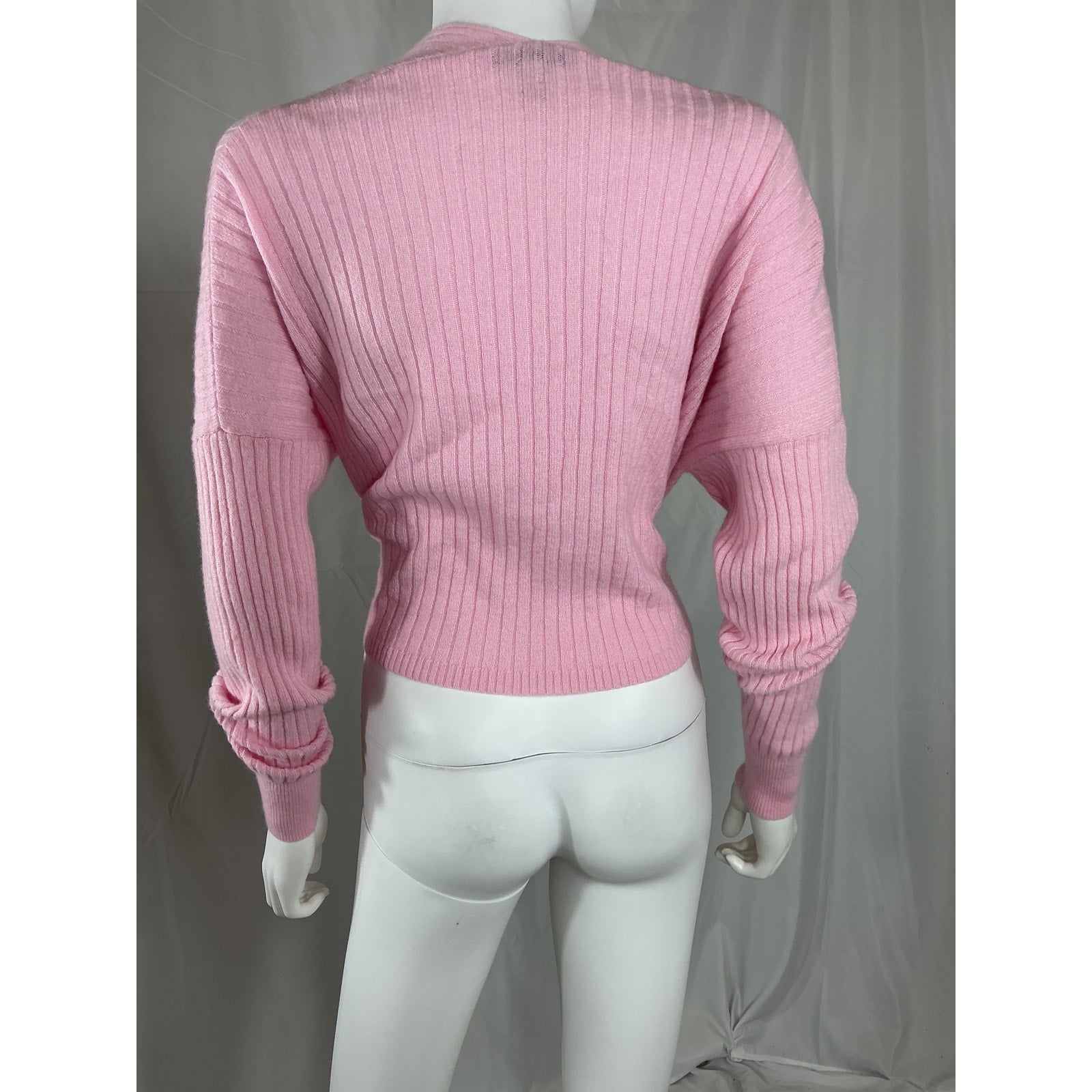 Autumn Cashmere x Revolve Pink Cashmere Tie Front Rib Cardigan Size L