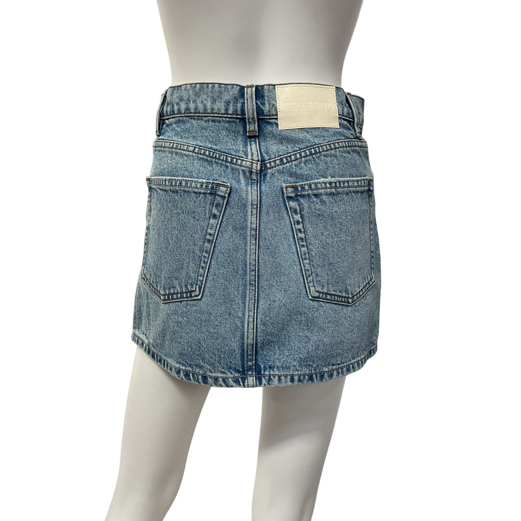 Grlfrnd 'Jasmine' Blue Cotton Mini Skirt Size 23