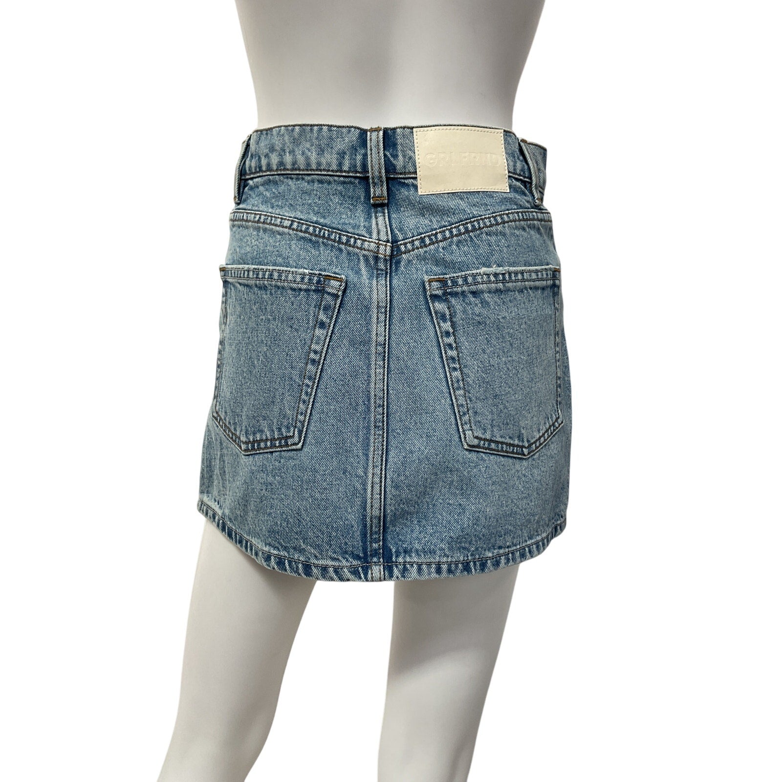 Grlfrnd 'Jasmine' Blue Cotton Mini Skirt Size 23