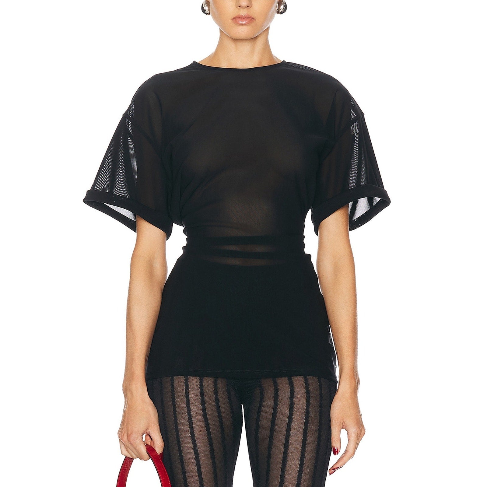 Acne Studios 'Tanada' Black Power Mesh Top Size 34