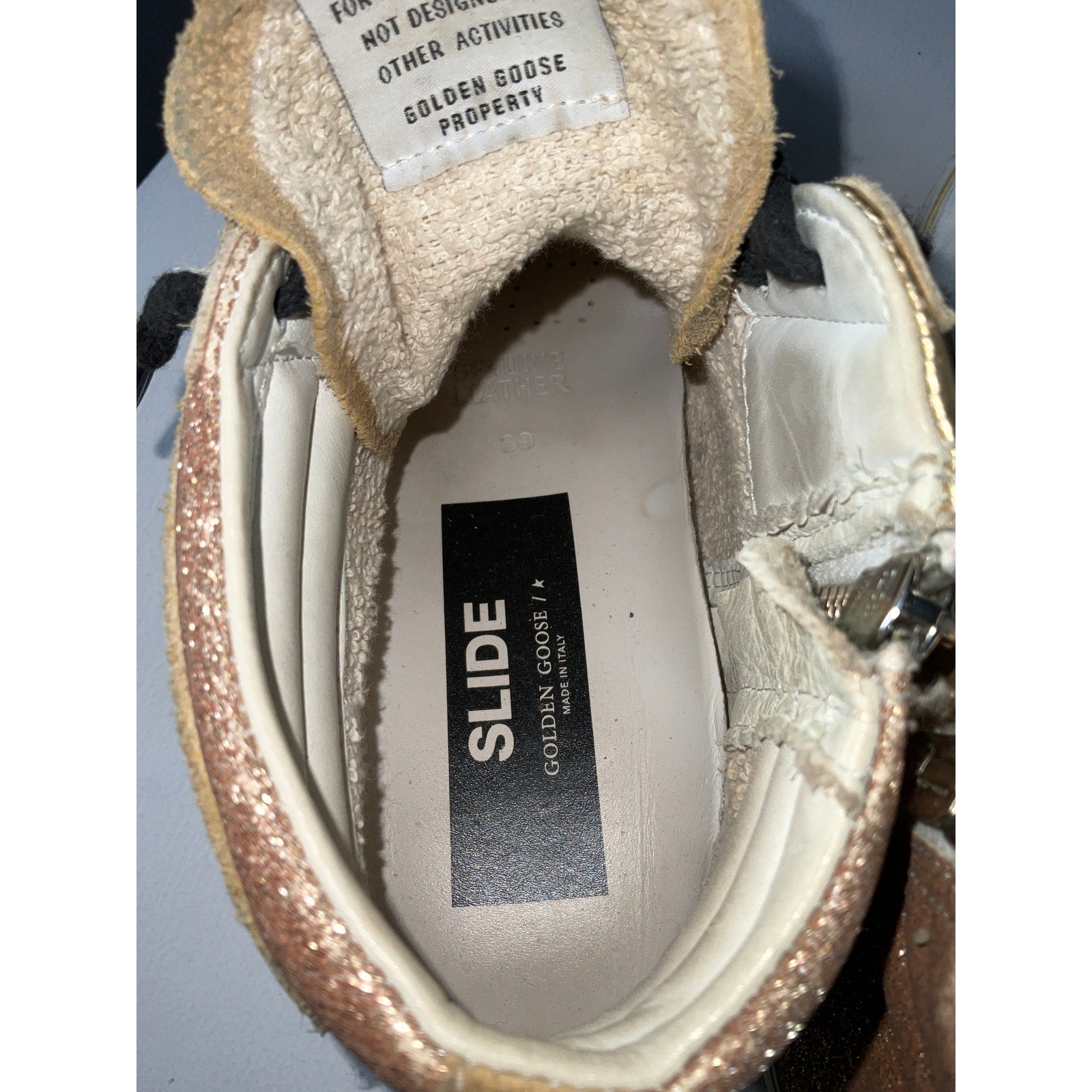 Neiman Marcus Golden Goose Gold Nmx Glitter And Laminat Sneaker Size 9