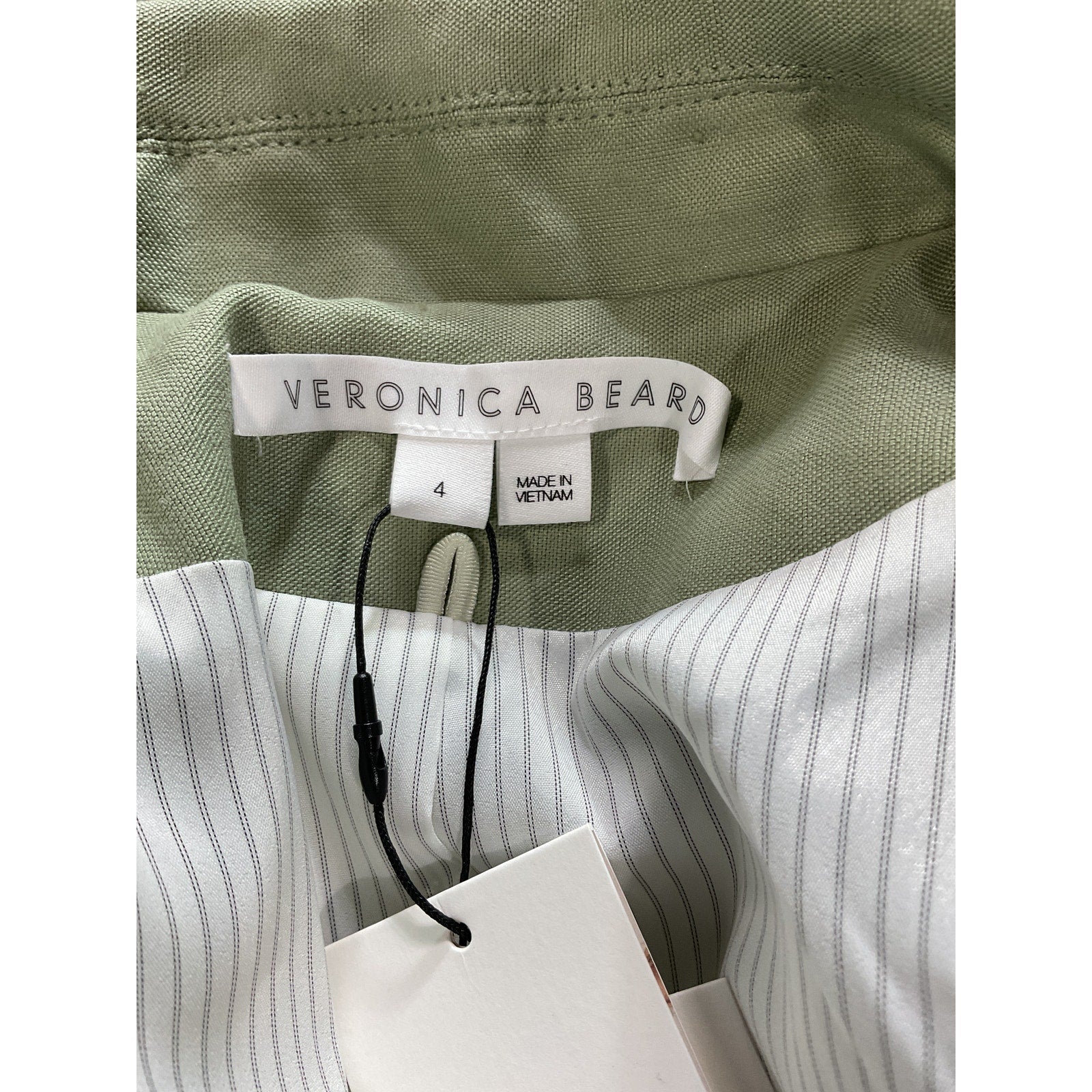 Veronica Beard 'Sedgwick Dickey' Green Linen Jacket Size 4 - NWT