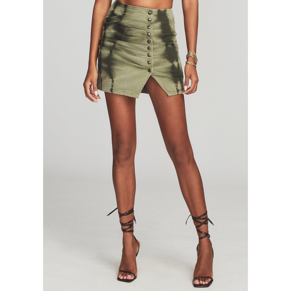 Retrofete 'Willa' Green Cotton Twill Skirt Size XS