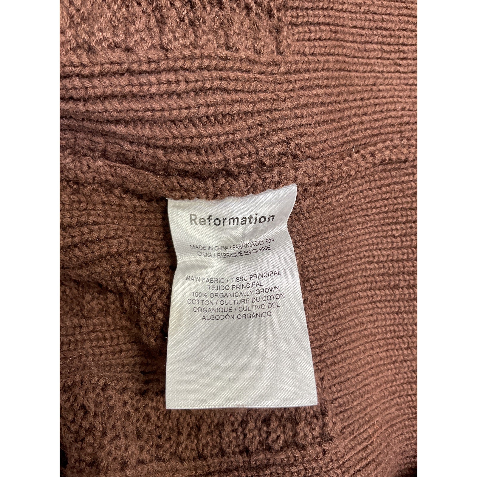 Reformation 'Lucca' Bown Cotton Cable Half Zip Sweater Size XS