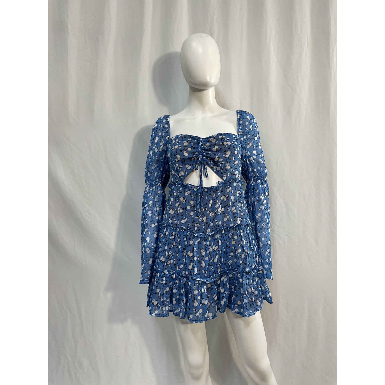 Majorelle 'Ailish' Blue Poly Mini Dress Size S