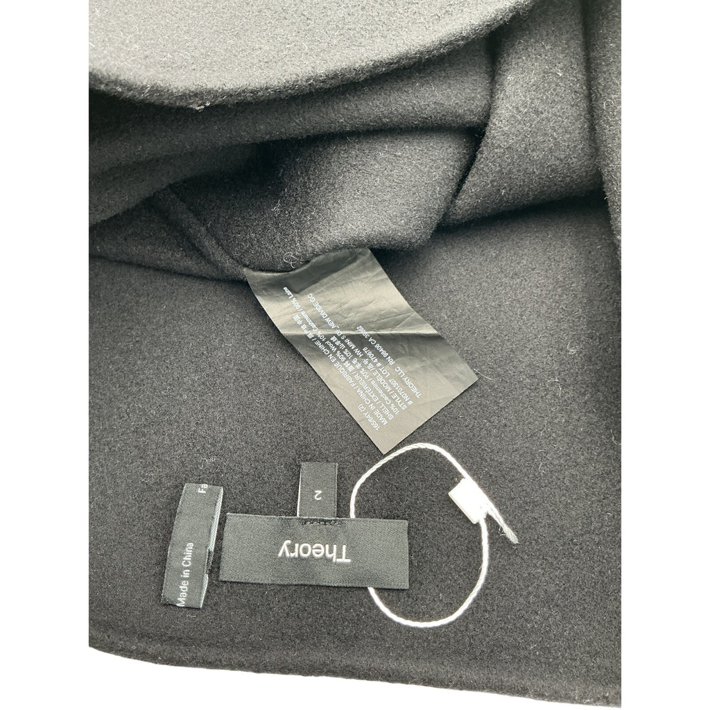 Theory High-Waist Black Wool Mini Skirt Size 2