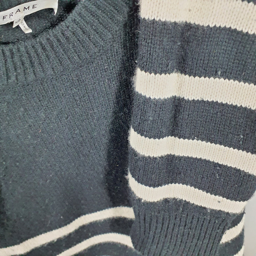Frame Clean Black Cashmere Crewneck Sweater Size S / P