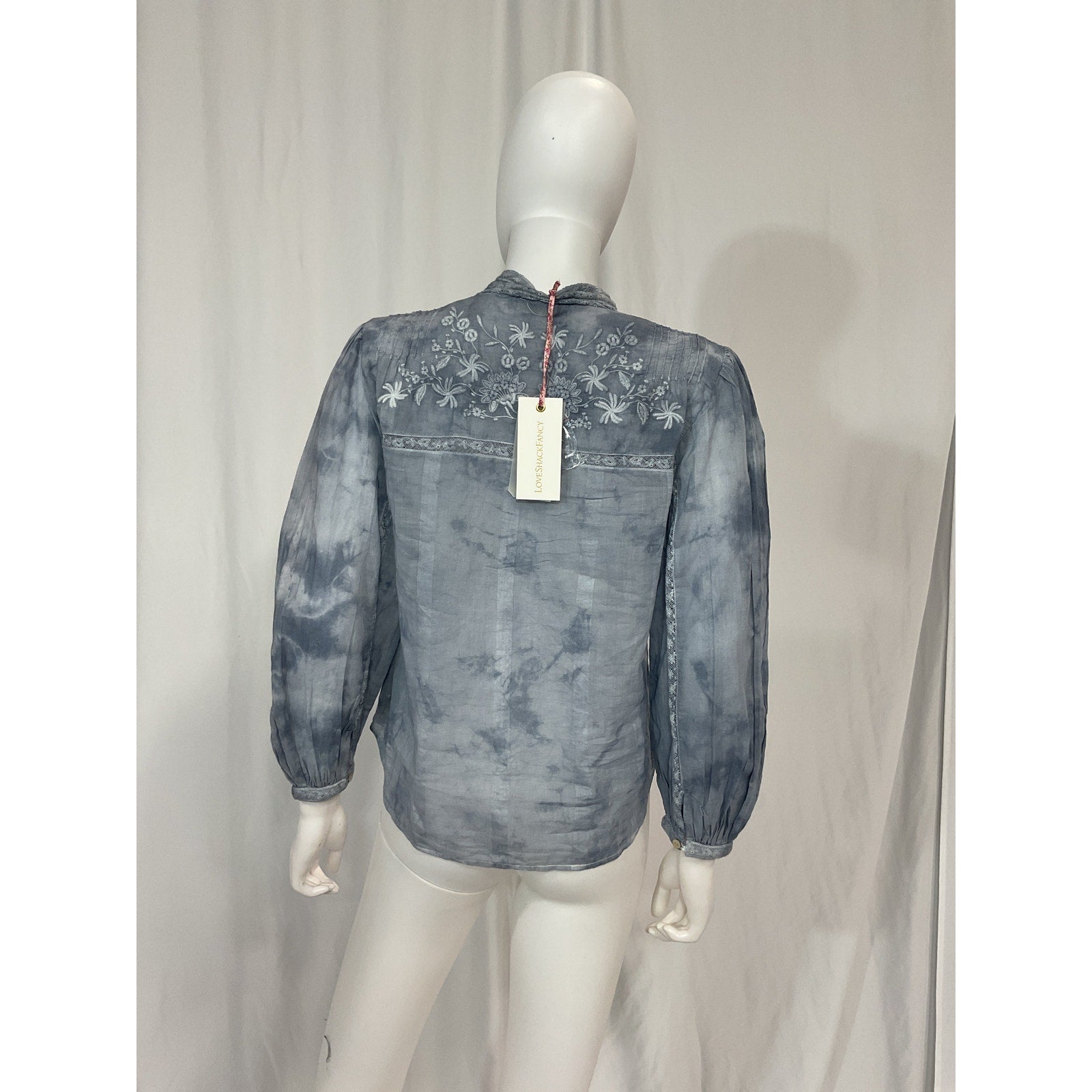 Loveshackfancy 'Ronda' Blue Top Size XS - NWT