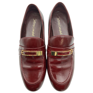 Jeffrey Campbell Polished Burgundy Loafed Loafers Size 7.5