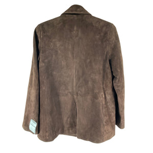 Vince Tailored Brown Single Breasted Suede Blazer Size 10 NWT