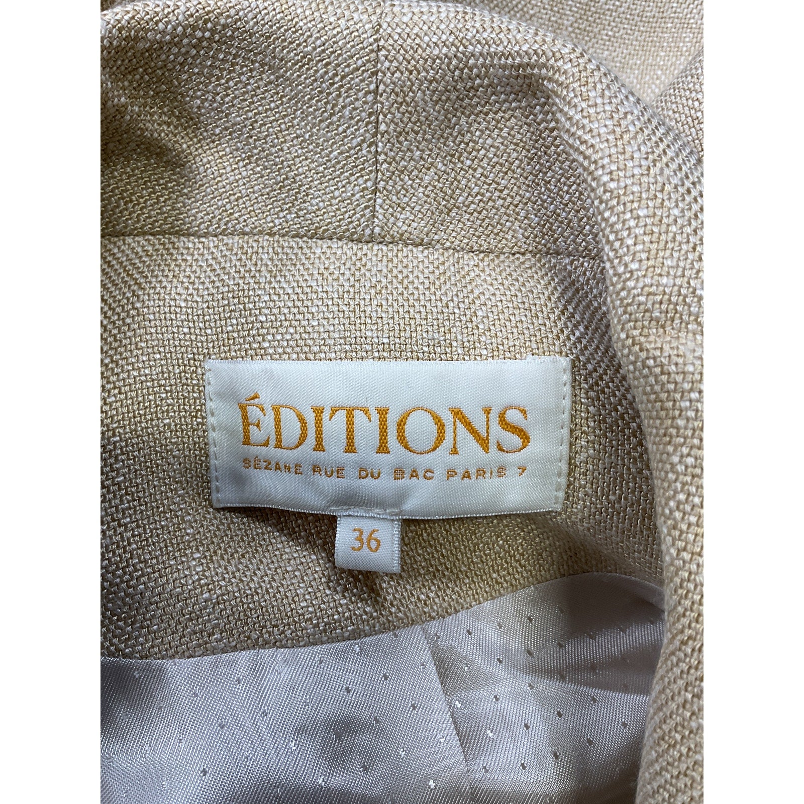 S�zane 'Gina' Beige Viscose Jacket Size 36