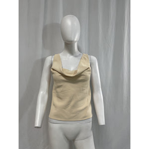 L'Academie 'Yvette' Beige Crepe Cowl Top Size XS - NWT