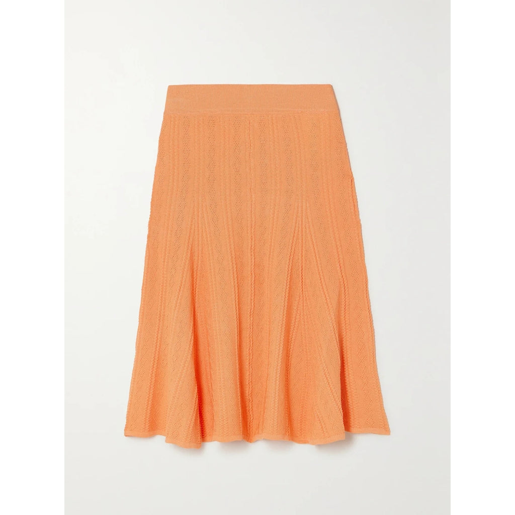 Remain Birger Christensen 'Bastia' Orange Pointelle-Knit Skirt Size DK 36